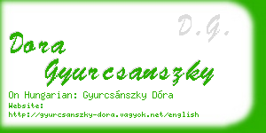 dora gyurcsanszky business card